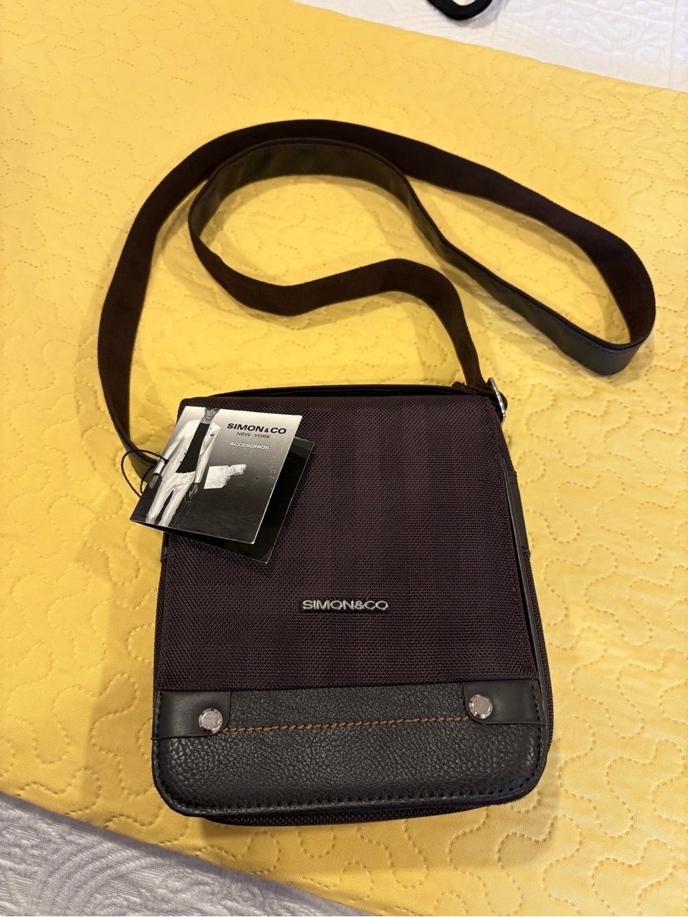 SIMON & CO Brown Men's Messenger Crossbody Bag
